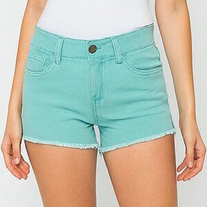 Blue Corduroy Short Shorts Cut Off Shorts Mini b22
